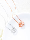 Copper Plated Jewelry Evil Eye Pendant Rose Gold Zircon Clavicle Necklace
