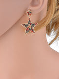 Silver Needle Earrings Personality Retro Hollow Five-pointed Star Earrings Trend Street Shooting Earrings with Accessories