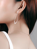 Rose Gold Earrings Simple Temperament V-shaped Earrings Female