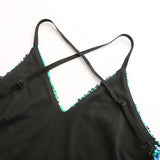 Top Fashion Sequins Sexy Navel Short Vest