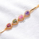 Colorful Peach Heart Micro-set 3A Zircon Bracelet Beautiful Flash Diamond Plated 18K Gold Bracelet