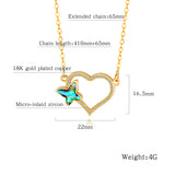 Copper Plated Love Butterfly Necklace Short Clavicle Chain Pendant