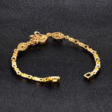 Beautifully Engraved Zircon Plated 18K Gold Bracelet