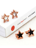Simple Earrings Jewelry Temperament Five-pointed Star Earrings Colored Gold Earrings