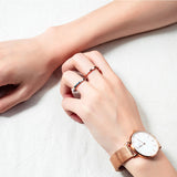Rose Gold Single Diamond Titanium Steel Ladies Ring Simple Index Ring Accessories