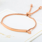 Smooth Surface Adjustment Titanium Steel Bracelet Love Pearl Chain Jewelry