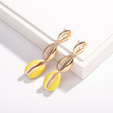 INS Accessories Natural Fashion Shell Earrings Geometric Tassel Earrings
