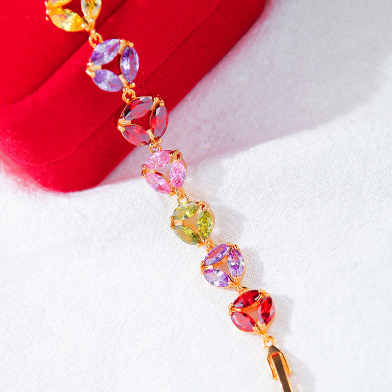 Colorful Ttemperament Bracelet Imitation Gold Inlaid Diamond Bracelet