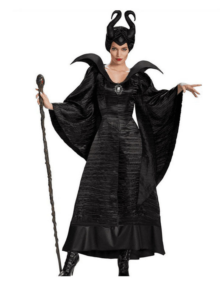 Halloween Sleeping Curse Black Witch Costume Dark Witch Cosplay Stage Costume
