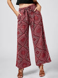 High Waist Loose Ethnic Style Casual Trousers