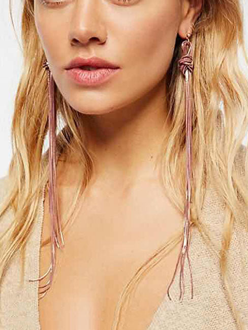 Vintage Alloy Winding Tassel Earrings Temperament Wild Women's Earrings
