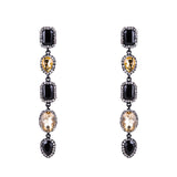 Fashion Long Inlaid Gemstone Female Earrings Creative Style Wild Earrings
