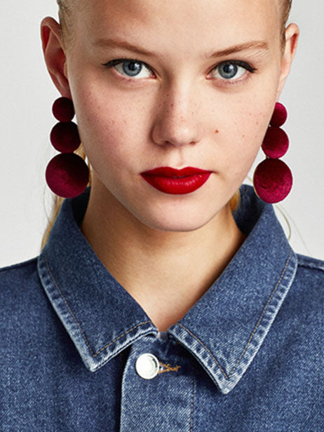 Bohemian Ethnic Ear Earrings Personalized Fashion Semi-final Pompom Earrings