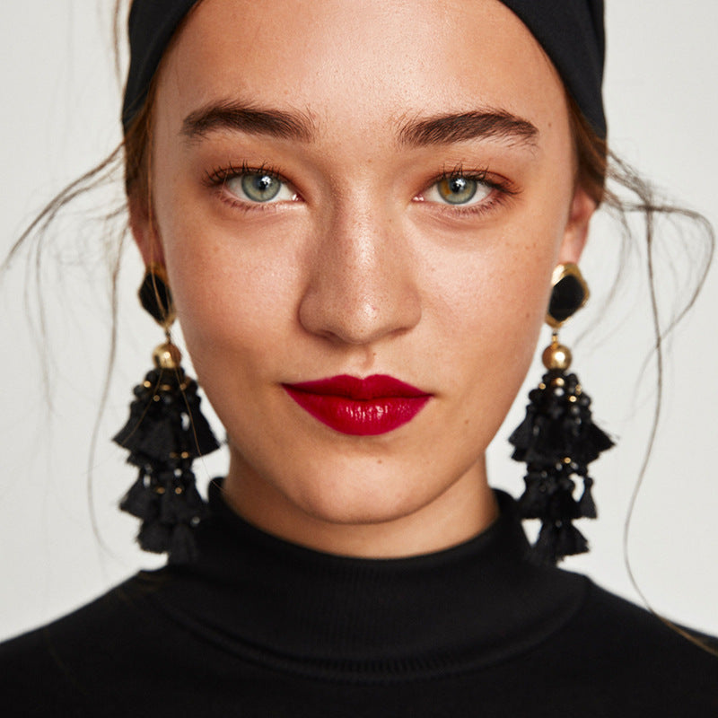 Exaggerated Tassel Earrings Fashion Personality Women's Earrings Tide Women Wild Pop Earrings