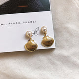 Starfish Shell Pearl Earrings Retro Earrings Trend Earrings