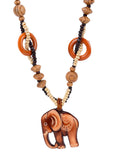 Fashion Accessories Sweet Wild Small Fragrance Wood Long Necklace Clothes Small Elephant Pendant Female Jewelry Ornaments