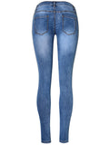 Low-waist Double-sided Metal-embroidered Sequined Stretch Jeans
