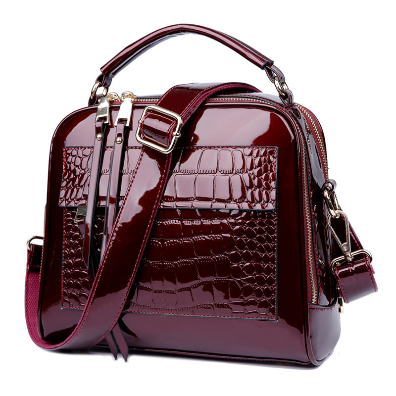 Patent Leather Handbag Fashion Patent Leather Shell Bag Handbag Diagonal Cross Bag Shoulder Messenger Bag