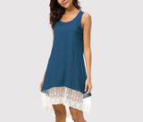 Explosion Models Sleeveless Lace Large Swing Skirt