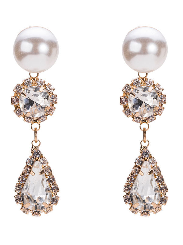 Pearl Earrings Exquisite Diamond-encrusted High-end Ear Jewelry