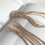 Retro Temperament Fringed Diamond Earrings Net Red Long Earrings Copper Claw Chain Earrings Female