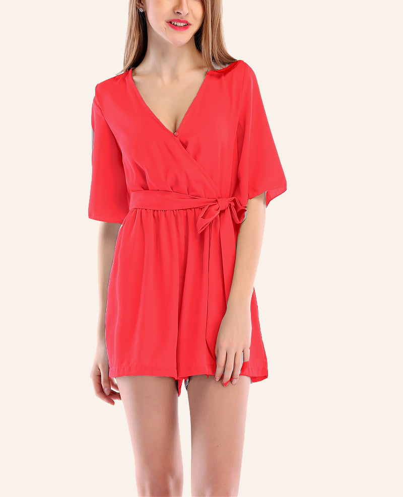 Candy-colored Chiffon Casual Jumpsuit