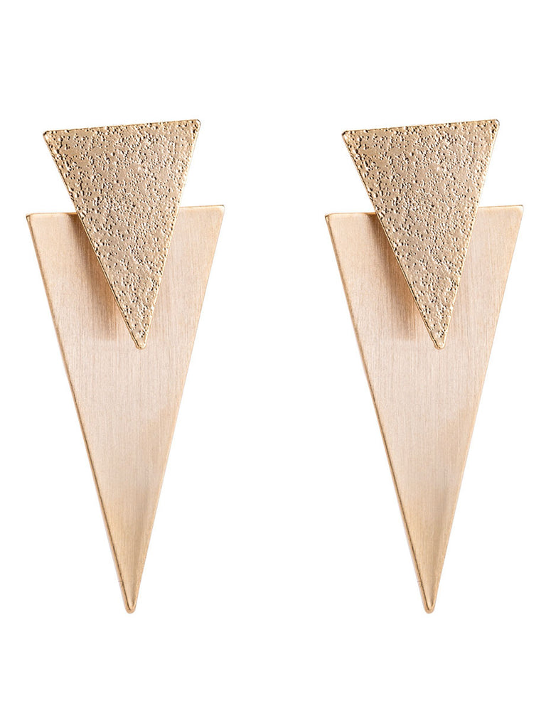 Fashion Exaggerated Geometric Earrings High-end Big Three-dimensional Triangle Long Earrings Personalized Earrings Accessories