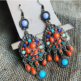 Vintage Style Ethnic Colorful Earrings Boho Style Tassel Earrings