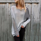 Long Sleeved Hooded Color Matching Sweater