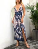 Printed Retro Style Temperament Waisted Jumpsuit