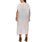 Deep V-neck Short-sleeved Large Size Beach Dress