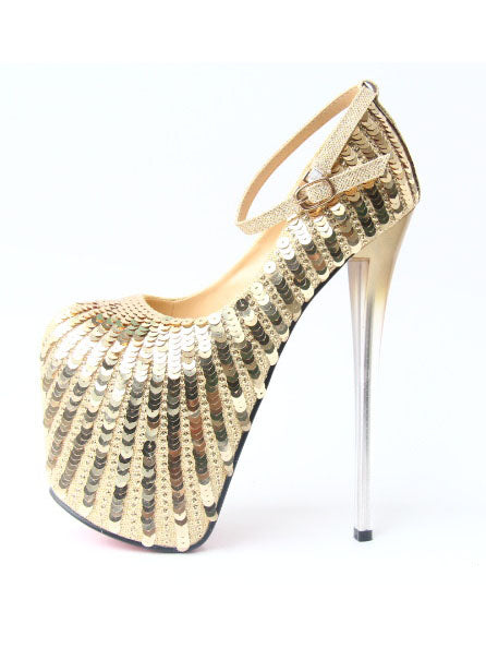 Spring Super High-heeled Shoes Sequins Sexy Wedding Shoes Hate Sky High Women's Shoes
