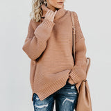 Thick Wool Long Sleeve High Collar Pullover Sweater