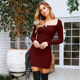 Long-sleeved Slim Sexy Hip Dress Spring and Summer Women