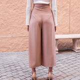 High Waist With Belt Casual Trousers