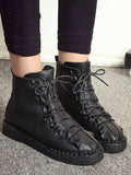 Autumn and Winter Boots Women's British Wind Martin Boots Thick-soled Student Cotton Shoes Flat