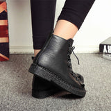 Autumn and Winter Boots Women's British Wind Martin Boots Thick-soled Student Cotton Shoes Flat