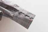 Early Autumn New Small Square Collar Plaid Retro Court Style Women's Shirt Top