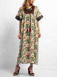 Large Size Embroidered Printed Arabian Robe Dress