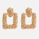 Fashion Jewelry Personality Wild Geometric Square Metal Earrings Female