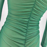 Women's Temperament Tube Top Strapless Long-sleeved Slim Bag Hip Short Dress (three Colors)