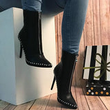 Large Size Women's Boots Punk Wind Pointed Zipper Ultra-high Heels