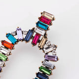 Multi-color High-grade Crystal Earrings Fashionable Wild High-end Diamond Accessories Women's Earrings