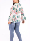 Flared Sleeve Long Sleeve Large Size Top