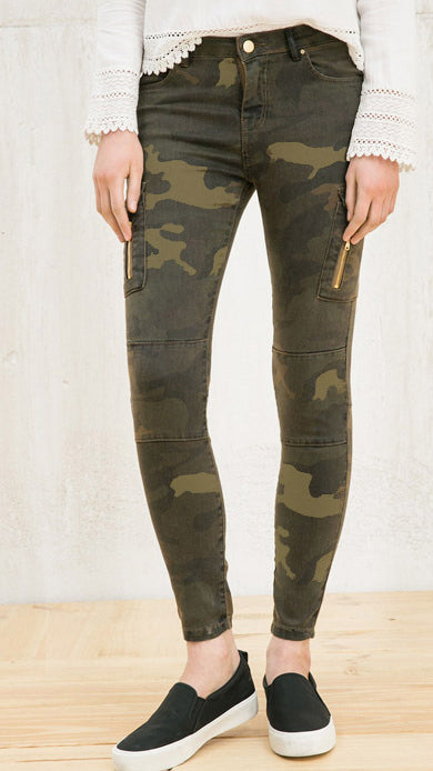 Mid-rise Camouflage Jogging Casual Jeans