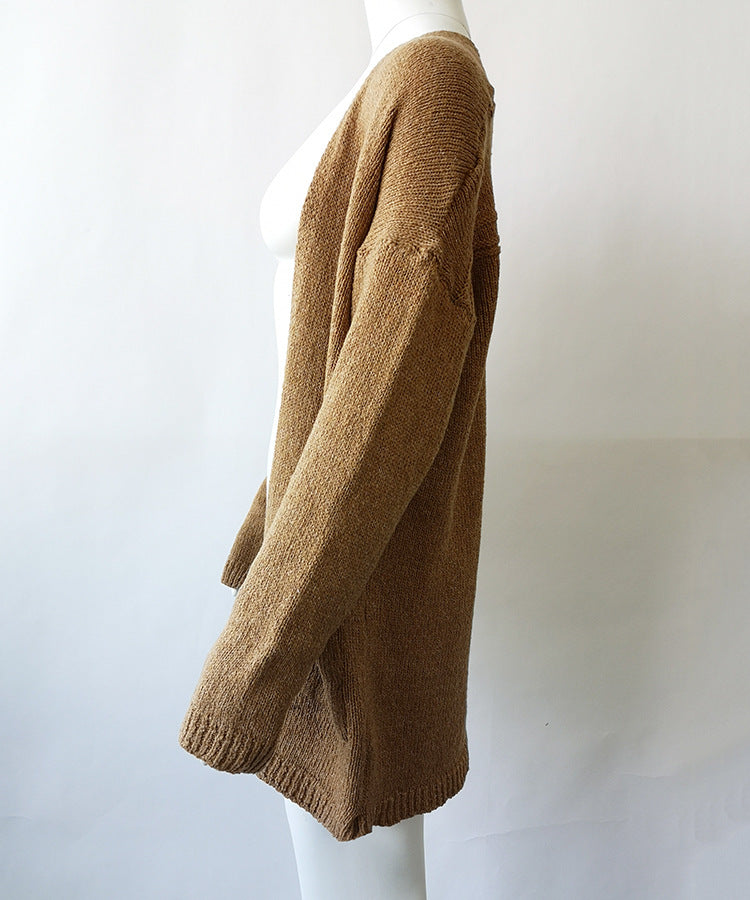 Cardigan Coat Women's Long Long Sleeve Large Pocket Sweater