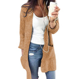 Cardigan Coat Women's Long Long Sleeve Large Pocket Sweater