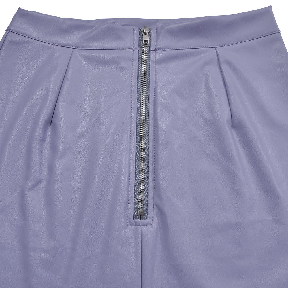 Spring and Summer Skirts Tri-color Plus Velvet Comfort PU Bag Hip Skirt
