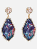 Exaggerated Big-name Geometric Acetate Plated Diamond Earrings Female Water Ripple Earrings Bohemian