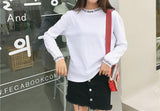 Long Sleeve Round Neck Pullover Letter Thin Section Wild Top